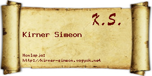 Kirner Simeon névjegykártya